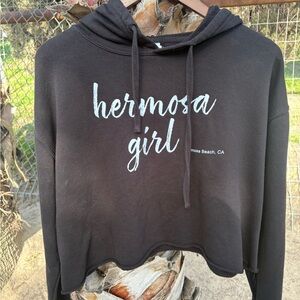 Hermosa Girl Black Cropped Hoodie